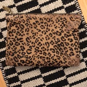 J. Crew Leopard cosmetic bag